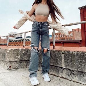 PacSun Washed Black Ripped 90’s Boyfriend Jeans